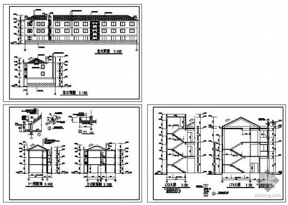 三层钢结构办公楼效果图资料下载-某三层办公楼图纸