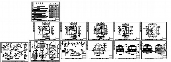 二层住宅建筑外观资料下载-某私人二层砖混住宅别墅图纸