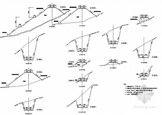 山区房建工程工程设计资料下载-山区道路工程横、纵剖面节点详图设计