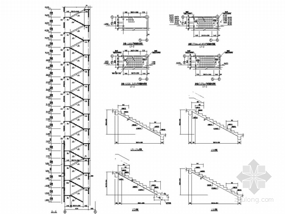 [浙江]12层框剪结构办公大厦结构工程设计图-楼梯LT-2详图