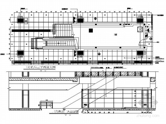 [湖南]现代城市轨道交通地铁车站公共区装修室内设计施工图机房立面图 
