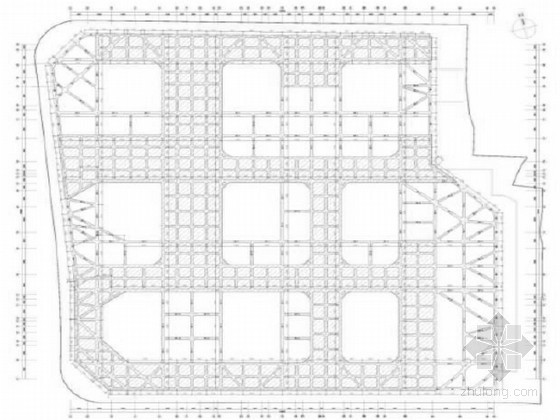 大厦基坑围护桩及土方开挖地基加固施工方案汇报材料-支撑布置图 