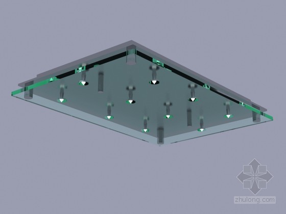 吸顶灯su模型下载资料下载-玻璃吸顶灯3D模型下载