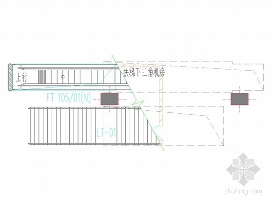 [四川]地铁车站站厅及站台分层设计平面详图-扶梯设计 