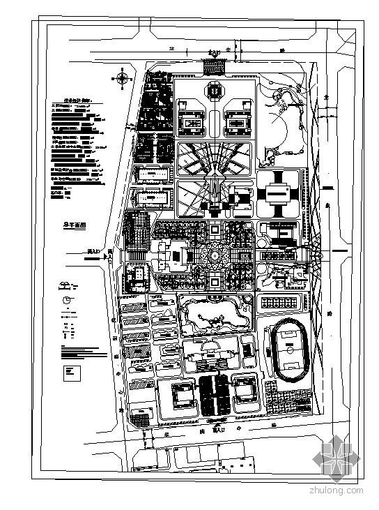 园林景观建筑施工图资料下载-山东某学院园林景观施工图