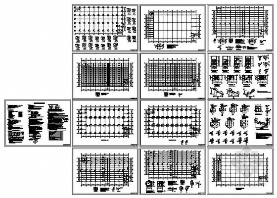 三层四跨结构设计计算书资料下载-某三层框架车间结构设计图