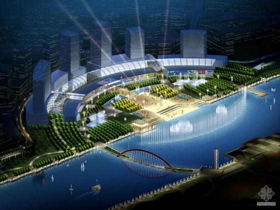 运河城市设计cad资料下载-[北京]通州某运河城市广场设计方案与文本