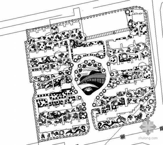 山地小区建筑CAD总图资料下载-某小区景观设计总图