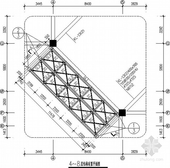 8度区框剪施工图资料下载-8度区多层钢框架连廊结构施工图