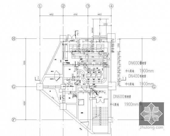 [福建]超高层综合建筑暖通空调通风防排烟系统施工图（著名设计院 含人防、换热站）-进风口部通风平面图