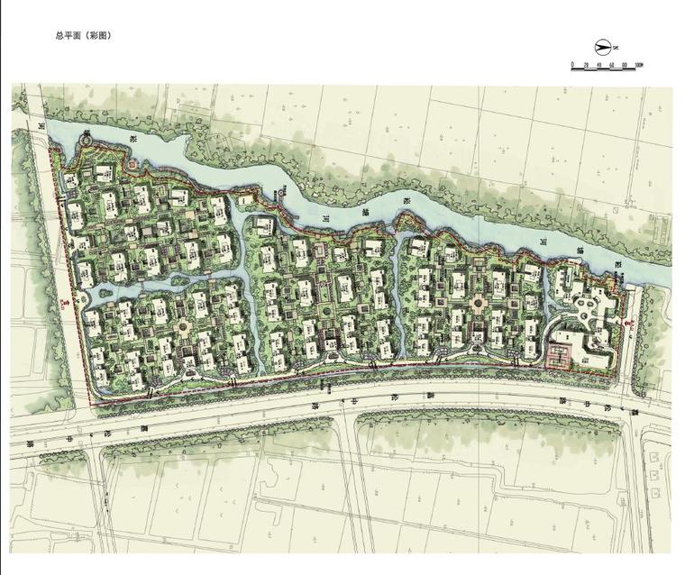 [上海]围合式古典风格公寓式住宅建筑设计方案文本-围合式古典风格公寓式住宅建筑总平面图