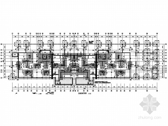 基础筏板钢筋图资料下载-15层框架剪力墙结构住宅楼结构图（筏板基础）