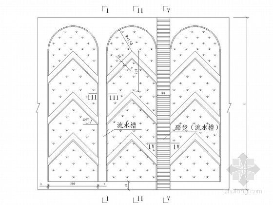 菱形网边坡防护设计图资料下载-路堑边坡拱型骨架防护设计图
