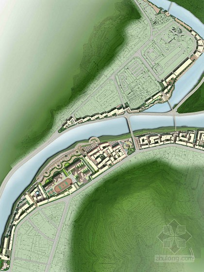 某小区滨水园林景观效果图资料下载-[汶川]某滨水综合景观改造工程设计方案