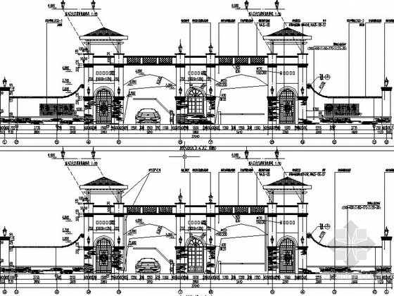 某小区特色景墙详图资料下载-[大连]某小区园建工程施工图