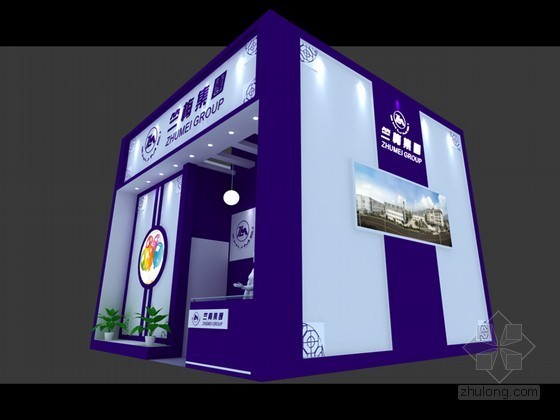 紫色调展览特装3D模型资料下载-紫色调展览特装3D模型下载