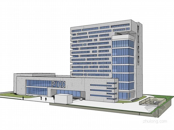 公司办公楼结构资料下载-保险公司办公楼SketchUp模型下载
