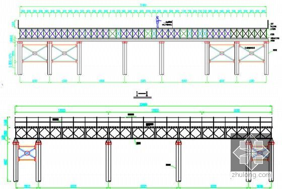 [广东]铁路站前工程总体实施性施工组织设计221页（路桥涵 轨道站场）-钻孔平台立面布置图