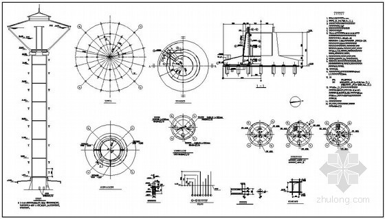 500立方水塔资料下载-某500m&sup3;水塔结构设计图
