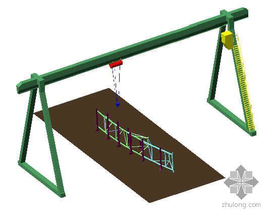 桁架楼层板预埋资料下载-新加坡某工程钢桁架预拼装方案
