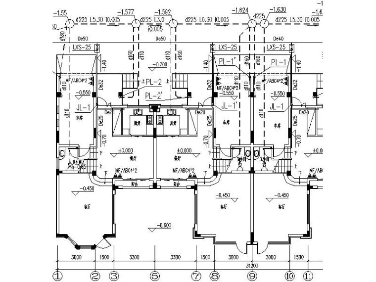 新中式别墅自建资料下载-恒茂·天鹅堡三层别墅给排水设计施工图（CAD,4张）