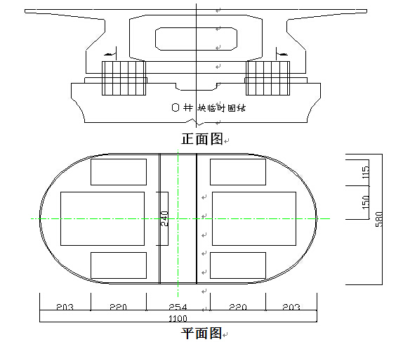 [鲁南]高速铁路工程(60+112+60)米连续梁悬灌施工方案-临时支座布置图