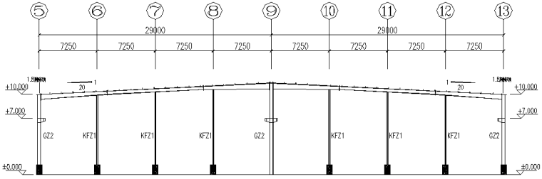 大理石单层单山单跨门式刚架厂房工程（CAD，11张）_5
