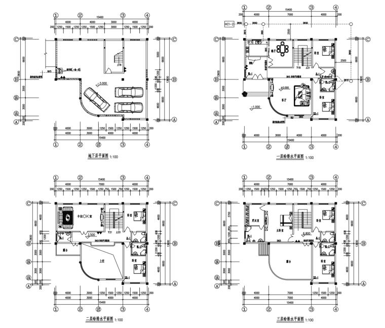 欧式新农村3层独栋别墅建筑设计施工图（含全套CAD图纸）-屏幕快照 2019-01-09 上午9.51.40