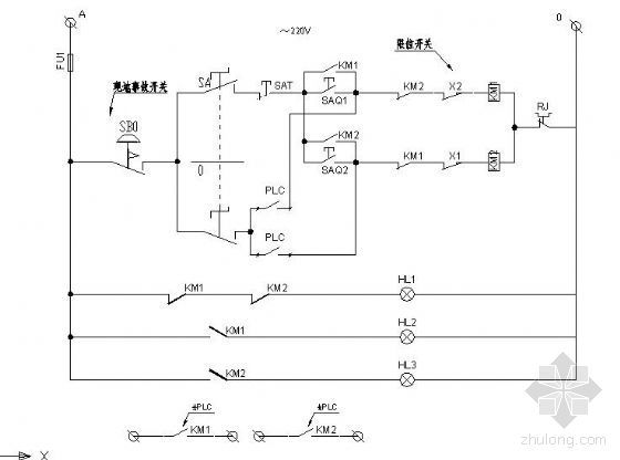 三菱PLC变频器控制电机资料下载-电动机PLC正反转控制电路图