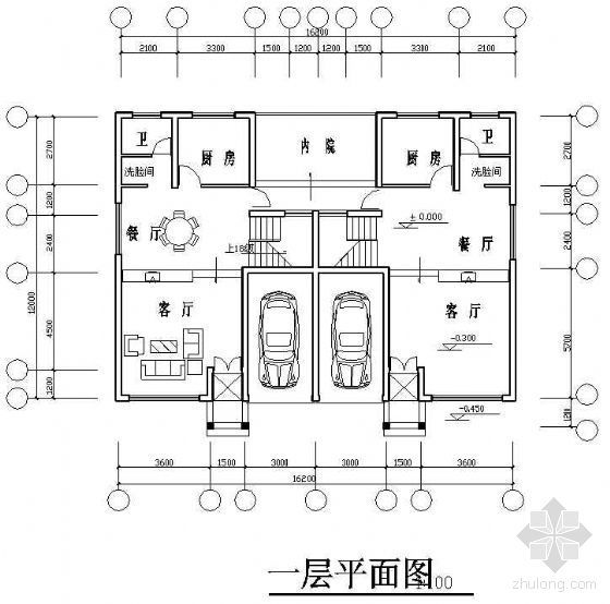 三层新中式联排别墅建筑图资料下载-某三层联排别墅建筑平面方案