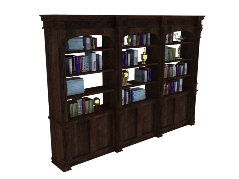 书架模型下载资料下载-办公书柜3D模型下载