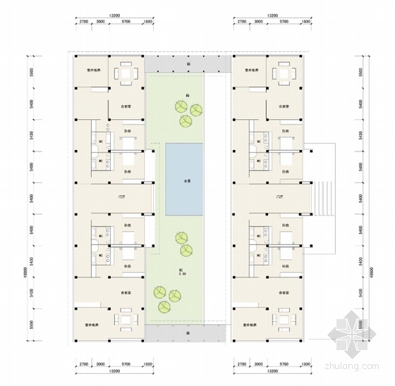 [四川]中式传统书院建筑设计方案文本（知名设计院）-中式传统书院建筑设计平面图