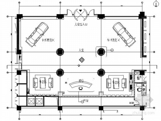现代办公楼CAD资料下载-现代办公楼大厅室内装修图