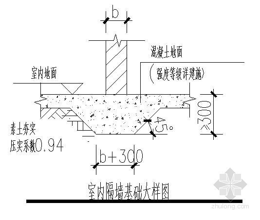 轻体墙隔墙大样资料下载-室内隔墙基础大样图