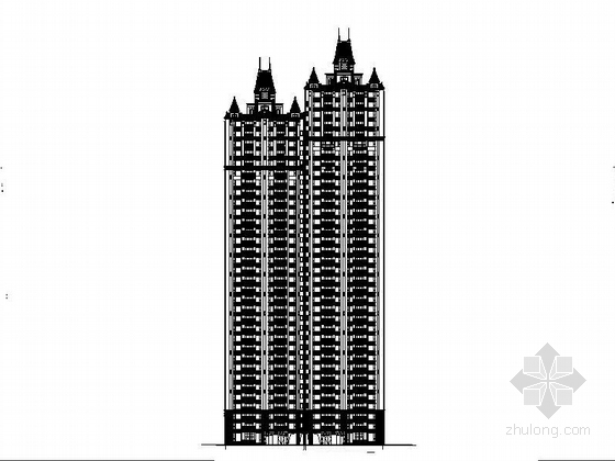 一梯2户点式资料下载-[安徽]超高层框剪结构尖顶式知名地产点式住宅楼建筑施工图