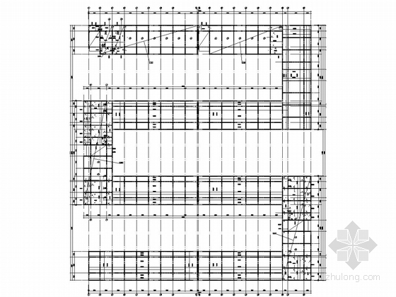 [广东]五层异形柱框架结构研究生宿舍楼建筑结构施工图-五层顶板配筋图