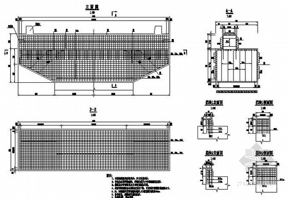 （126+238+126）m预应力混凝土矮塔斜拉桥施工图214张（塔梁固接体系）-桥墩盖梁钢筋图 