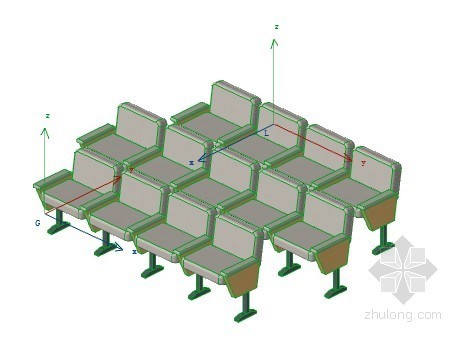 室外座椅su模型资料下载-观众座椅 ArchiCAD模型