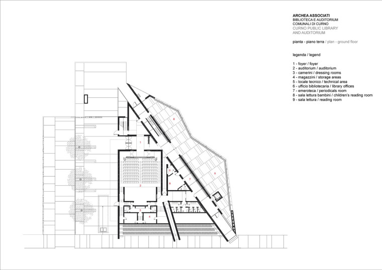 意大利科尔诺公共图书馆和礼堂-ARCHEA_CURNO_Plan_PT_A4