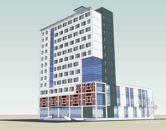 4星级酒店设计cad资料下载-某地市四星级酒店设计方案文本（含CAD、sketchup模型）