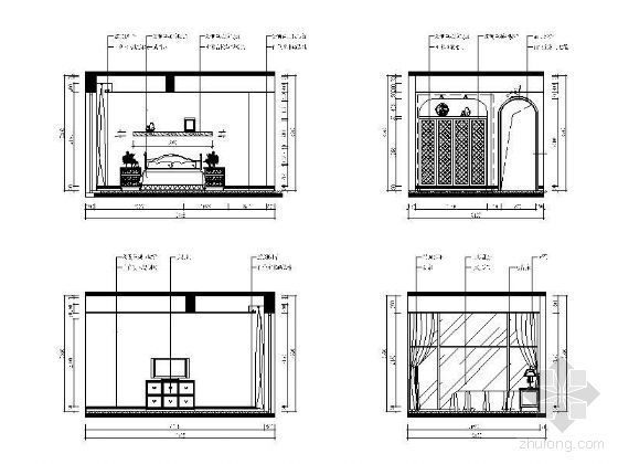 30平卧室设计图资料下载-小卧室立面设计图