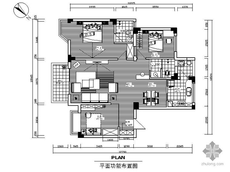 二室二厅装修图纸资料下载-110㎡二室二厅装修图