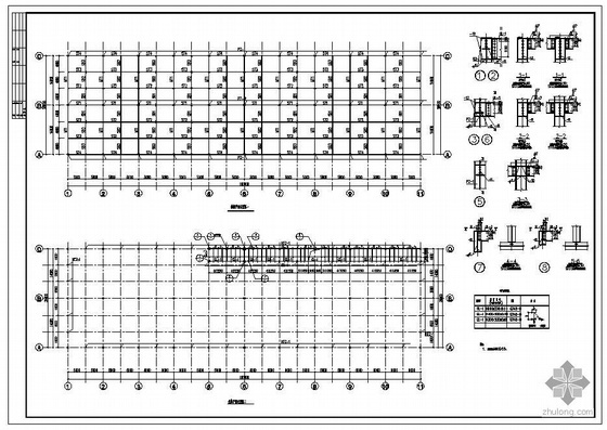 2000平米施工图结构图资料下载-某28米跨厂房结构图