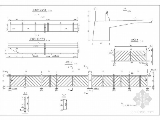 不锈钢护栏大样图cad图资料下载-桥梁检修栏杆一般构造详图CAD