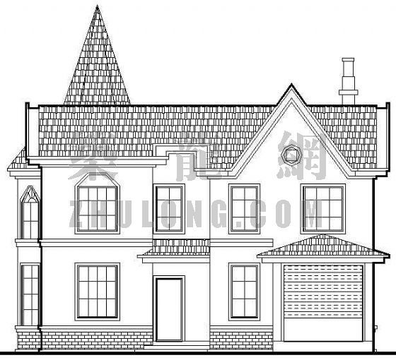 欧式建筑施工图CAD资料下载-某欧式别墅建筑施工图
