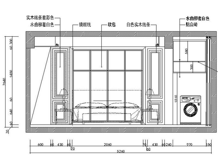 [杭州]温馨浪漫现代混搭住宅室内设计施工图（含效果图）-[杭州]温馨浪漫现代混搭住宅室内设计立面图