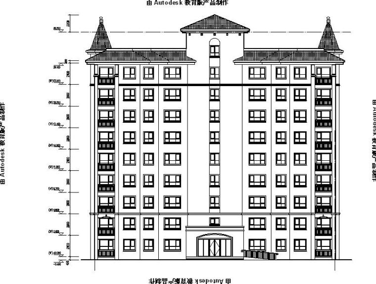 [内蒙古]现代方格构图住宅小区建筑设计方案文本（16年含CAD）-现代风格方格构图住宅小区建筑立面图