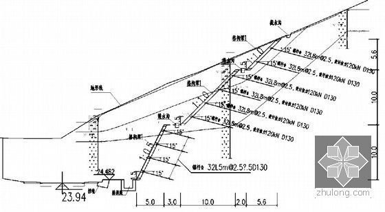 海港工业区陆域高边坡支护综合治理工程施工组织设计-剖面14-14