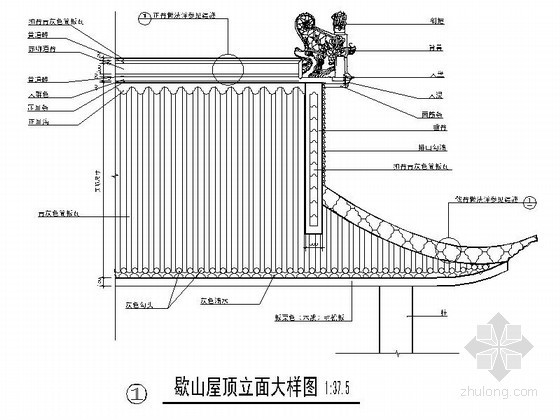 歇山屋顶节点详图- 