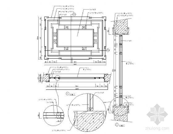 中式花格CAD图资料下载-中式实木花格窗详图